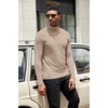 image:imageCOOFANDY Mens Turtleneck Shirts Slim Fit Shirt Tops Lightweight Pullover Thermal Sweater Casual Long Sleeve ShirtKhaki