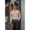 image:imageCOOFANDY Mens Turtleneck Shirts Slim Fit Shirt Tops Lightweight Pullover Thermal Sweater Casual Long Sleeve ShirtKhaki