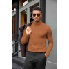 image:imageCOOFANDY Mens Turtleneck Shirts Slim Fit Shirt Tops Lightweight Pullover Thermal Sweater Casual Long Sleeve ShirtLight Brown