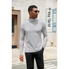 image:imageCOOFANDY Mens Turtleneck Shirts Slim Fit Shirt Tops Lightweight Pullover Thermal Sweater Casual Long Sleeve ShirtLight Gray