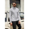 image:imageCOOFANDY Mens Turtleneck Shirts Slim Fit Shirt Tops Lightweight Pullover Thermal Sweater Casual Long Sleeve ShirtLight Gray