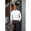 image:imageCOOFANDY Mens Turtleneck Shirts Slim Fit Shirt Tops Lightweight Pullover Thermal Sweater Casual Long Sleeve ShirtWhite