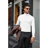 image:imageCOOFANDY Mens Turtleneck Shirts Slim Fit Shirt Tops Lightweight Pullover Thermal Sweater Casual Long Sleeve ShirtWhite