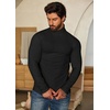image:imageCOOFANDY Mens Turtleneck Sweater Slim Fit Lightweight Basic Ribbed Sweaters01black