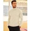 image:imageCOOFANDY Mens Turtleneck Sweater Slim Fit Lightweight Basic Ribbed SweatersBeige