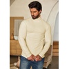 image:imageCOOFANDY Mens Turtleneck Sweater Slim Fit Lightweight Basic Ribbed SweatersBeige