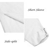 image:imageCOOFANDY Mens VNeck Linen Robe Short Sleeve Kaftan Thobe Long Gown Casual Shirt for Beach Summer01white