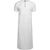 image:imageCOOFANDY Mens VNeck Linen Robe Short Sleeve Kaftan Thobe Long Gown Casual Shirt for Beach Summer01white