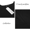 image:imageCOOFANDY Mens VNeck Linen Robe Short Sleeve Kaftan Thobe Long Gown Casual Shirt for Beach SummerBlack