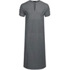image:imageCOOFANDY Mens VNeck Linen Robe Short Sleeve Kaftan Thobe Long Gown Casual Shirt for Beach SummerDark Grey
