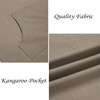 image:imageCOOFANDY Mens VNeck Linen Robe Short Sleeve Kaftan Thobe Long Gown Casual Shirt for Beach SummerKhaki