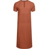 image:imageCOOFANDY Mens VNeck Linen Robe Short Sleeve Kaftan Thobe Long Gown Casual Shirt for Beach SummerLight Brown