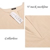 image:imageCOOFANDY Mens VNeck Linen Robe Short Sleeve Kaftan Thobe Long Gown Casual Shirt for Beach SummerLight Khaki