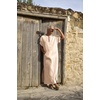 image:imageCOOFANDY Mens VNeck Linen Robe Short Sleeve Kaftan Thobe Long Gown Casual Shirt for Beach SummerLight Khaki