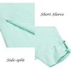 image:imageCOOFANDY Mens VNeck Linen Robe Short Sleeve Kaftan Thobe Long Gown Casual Shirt for Beach SummerMint Green