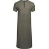 image:imageCOOFANDY Mens VNeck Linen Robe Short Sleeve Kaftan Thobe Long Gown Casual Shirt for Beach SummerOlive Green