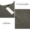 image:imageCOOFANDY Mens VNeck Linen Robe Short Sleeve Kaftan Thobe Long Gown Casual Shirt for Beach SummerOlive Green