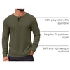 image:imageCOOFANDY Mens Waffle Henley Shirts Long Sleeve Casual TShirt Basic Lightweight Pullover TeesArmy Green