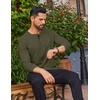 image:imageCOOFANDY Mens Waffle Henley Shirts Long Sleeve Casual TShirt Basic Lightweight Pullover TeesArmy Green