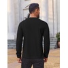 image:imageCOOFANDY Mens Waffle Henley Shirts Long Sleeve Casual TShirt Basic Lightweight Pullover TeesBlack