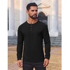 image:imageCOOFANDY Mens Waffle Henley Shirts Long Sleeve Casual TShirt Basic Lightweight Pullover TeesBlack