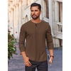 image:imageCOOFANDY Mens Waffle Henley Shirts Long Sleeve Casual TShirt Basic Lightweight Pullover TeesBrown