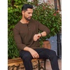 image:imageCOOFANDY Mens Waffle Henley Shirts Long Sleeve Casual TShirt Basic Lightweight Pullover TeesBrown