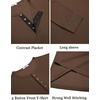 image:imageCOOFANDY Mens Waffle Henley Shirts Long Sleeve Casual TShirt Basic Lightweight Pullover TeesBrown