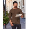 image:imageCOOFANDY Mens Waffle Henley Shirts Long Sleeve Casual TShirt Basic Lightweight Pullover TeesBrown