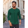 image:imageCOOFANDY Mens Waffle Henley Shirts Long Sleeve Casual TShirt Basic Lightweight Pullover TeesGreen