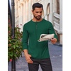 image:imageCOOFANDY Mens Waffle Henley Shirts Long Sleeve Casual TShirt Basic Lightweight Pullover TeesGreen