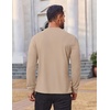 image:imageCOOFANDY Mens Waffle Henley Shirts Long Sleeve Casual TShirt Basic Lightweight Pullover TeesKhaki
