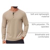 image:imageCOOFANDY Mens Waffle Henley Shirts Long Sleeve Casual TShirt Basic Lightweight Pullover TeesKhaki