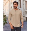 image:imageCOOFANDY Mens Waffle Henley Shirts Long Sleeve Casual TShirt Basic Lightweight Pullover TeesKhaki