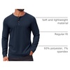 image:imageCOOFANDY Mens Waffle Henley Shirts Long Sleeve Casual TShirt Basic Lightweight Pullover TeesNavy Blue