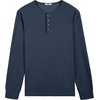image:imageCOOFANDY Mens Waffle Henley Shirts Long Sleeve Casual TShirt Basic Lightweight Pullover TeesNavy Blue