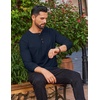 image:imageCOOFANDY Mens Waffle Henley Shirts Long Sleeve Casual TShirt Basic Lightweight Pullover TeesNavy Blue