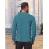 image:imageCOOFANDY Mens Waffle Henley Shirts Long Sleeve Casual TShirt Basic Lightweight Pullover TeesPeacock Blue