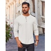 image:imageCOOFANDY Mens Waffle Henley Shirts Long Sleeve Casual TShirt Basic Lightweight Pullover TeesWhite