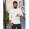 image:imageCOOFANDY Mens Waffle Henley Shirts Long Sleeve Casual TShirt Basic Lightweight Pullover TeesWhite