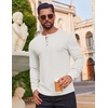 image:imageCOOFANDY Mens Waffle Henley Shirts Long Sleeve Casual TShirt Basic Lightweight Pullover TeesWhite