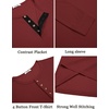 image:imageCOOFANDY Mens Waffle Henley Shirts Long Sleeve Casual TShirt Basic Lightweight Pullover TeesWine Red