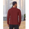 image:imageCOOFANDY Mens Waffle Henley Shirts Long Sleeve Casual TShirt Basic Lightweight Pullover TeesWine Red