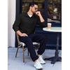 image:imageCOOFANDY Quarter Zip Pullover Men Long Sleeve Sweatshirts for Men Fleece Sweater FallBlack