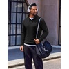 image:imageCOOFANDY Quarter Zip Pullover Men Long Sleeve Sweatshirts for Men Fleece Sweater FallBlack