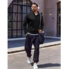 image:imageCOOFANDY Quarter Zip Pullover Men Long Sleeve Sweatshirts for Men Fleece Sweater FallBlack