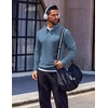 image:imageCOOFANDY Quarter Zip Pullover Men Long Sleeve Sweatshirts for Men Fleece Sweater FallDark Blue