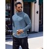 image:imageCOOFANDY Quarter Zip Pullover Men Long Sleeve Sweatshirts for Men Fleece Sweater FallDark Blue