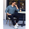 image:imageCOOFANDY Quarter Zip Pullover Men Long Sleeve Sweatshirts for Men Fleece Sweater FallDark Blue