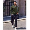 image:imageCOOFANDY Quarter Zip Pullover Men Long Sleeve Sweatshirts for Men Fleece Sweater FallDark Green